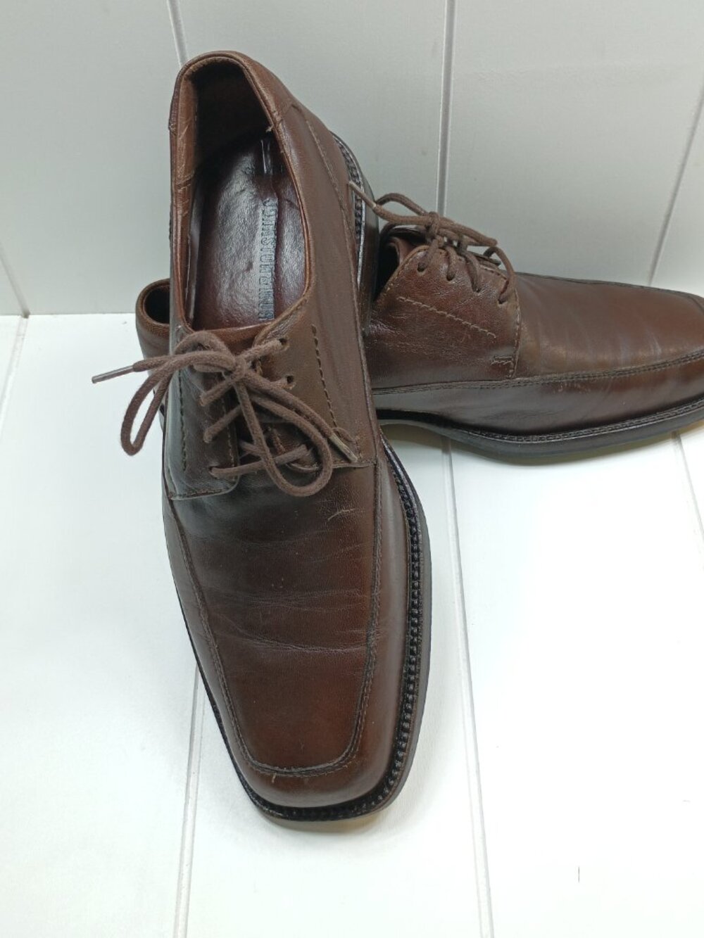 Johnston & Murphy Brown Leather Split Toe Oxford Shoes Men’s 9M Made in Brazil